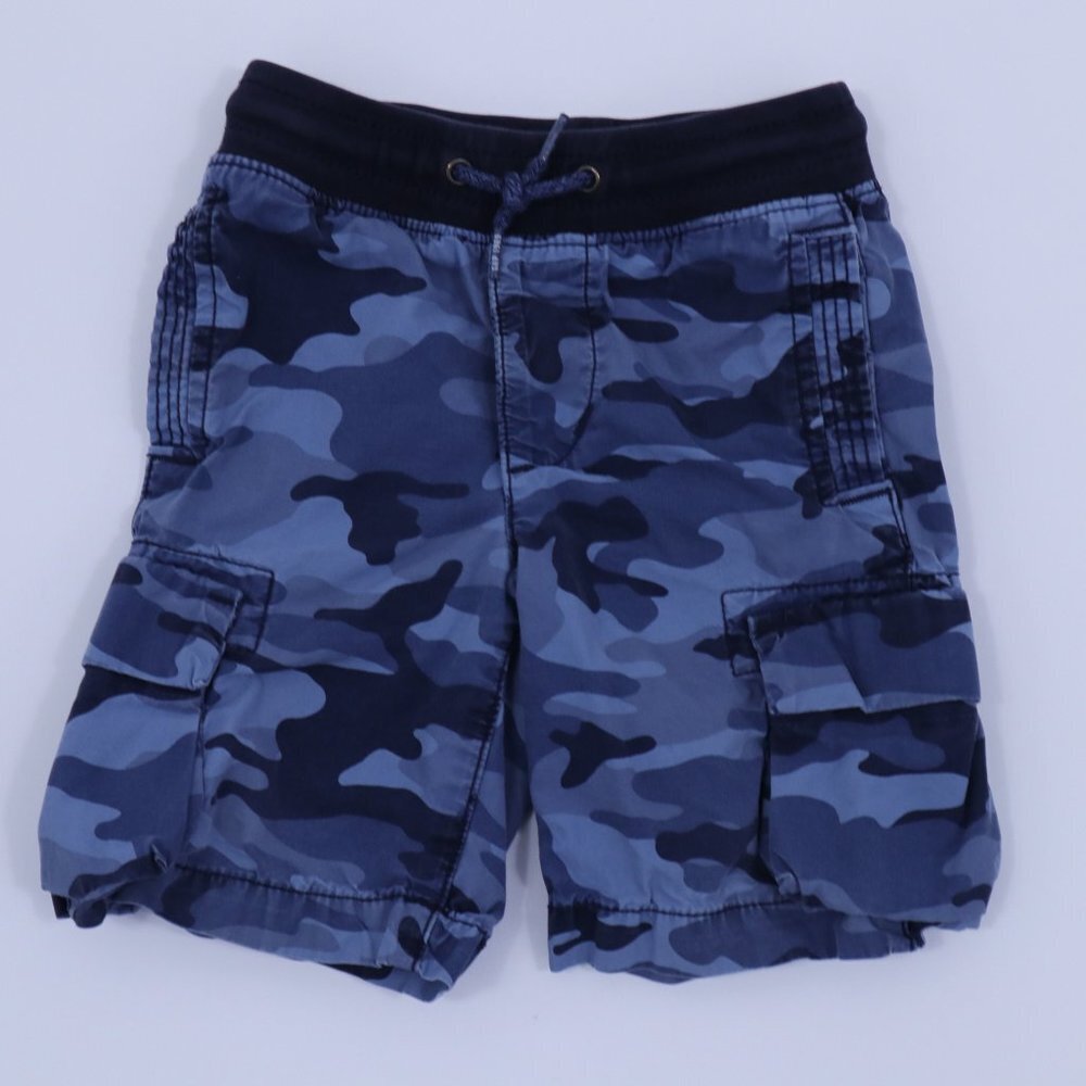 Gap Cargo Shorts Boys 4T Camouflage Blue Drawstring
